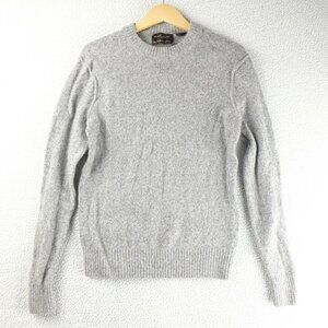 Black Brown 1826 Sweater Womens Small Heathered Gray Lambswool Blend Crew